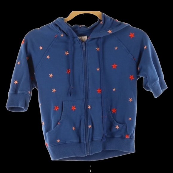 Oof! Tops - BOGO SALE☘️Blue Stars Crop Hoodie, Short Sleeve LP